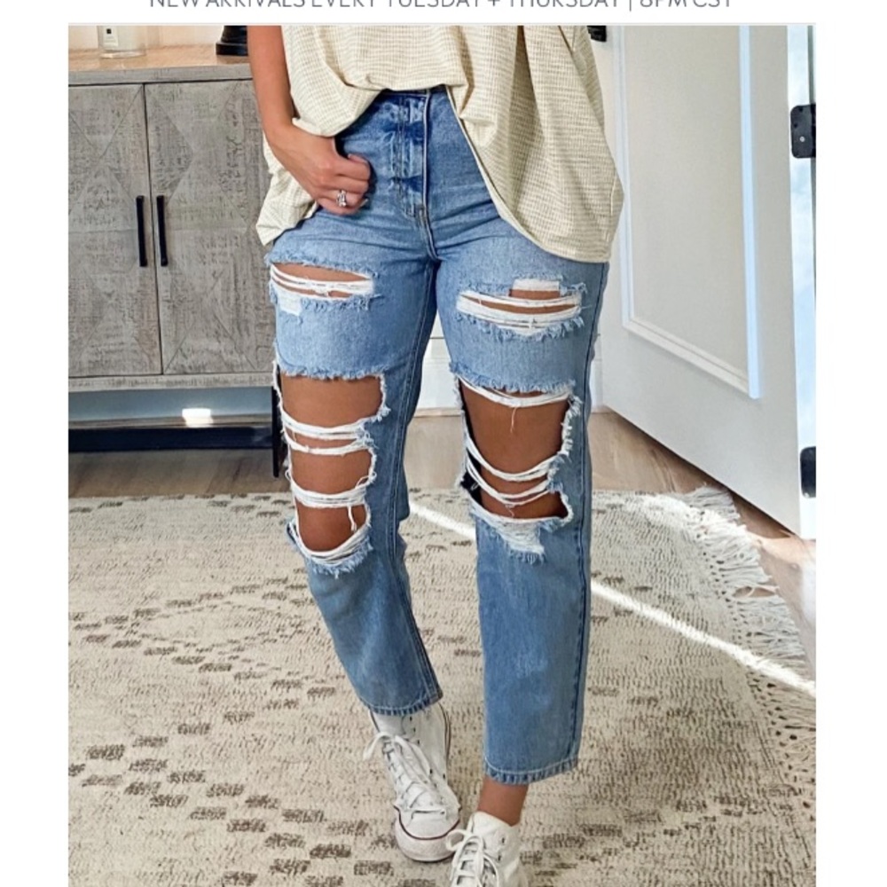 Distressed Denim Jeans